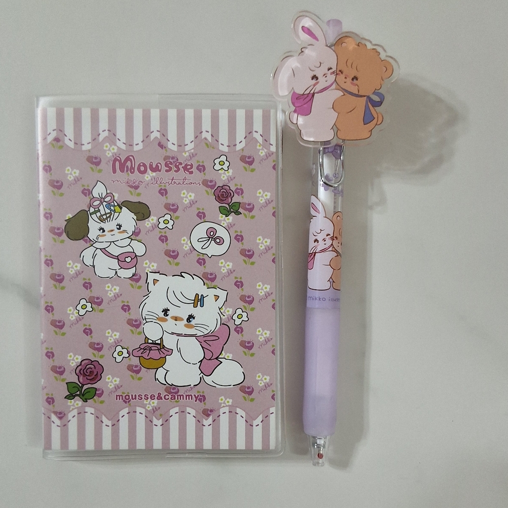 Mikko Illustrations Small Notebook And Pen Kawaii Cute Stationery Set, NEW
